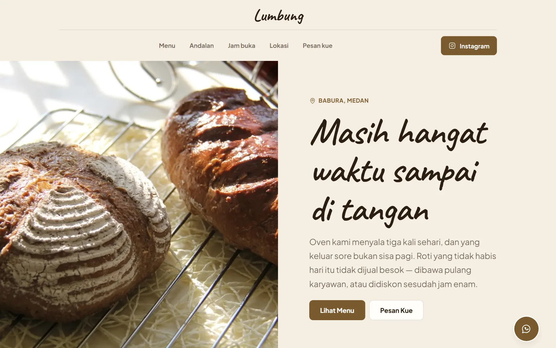 Tampilan desain Toko Roti & Kue di layar komputer