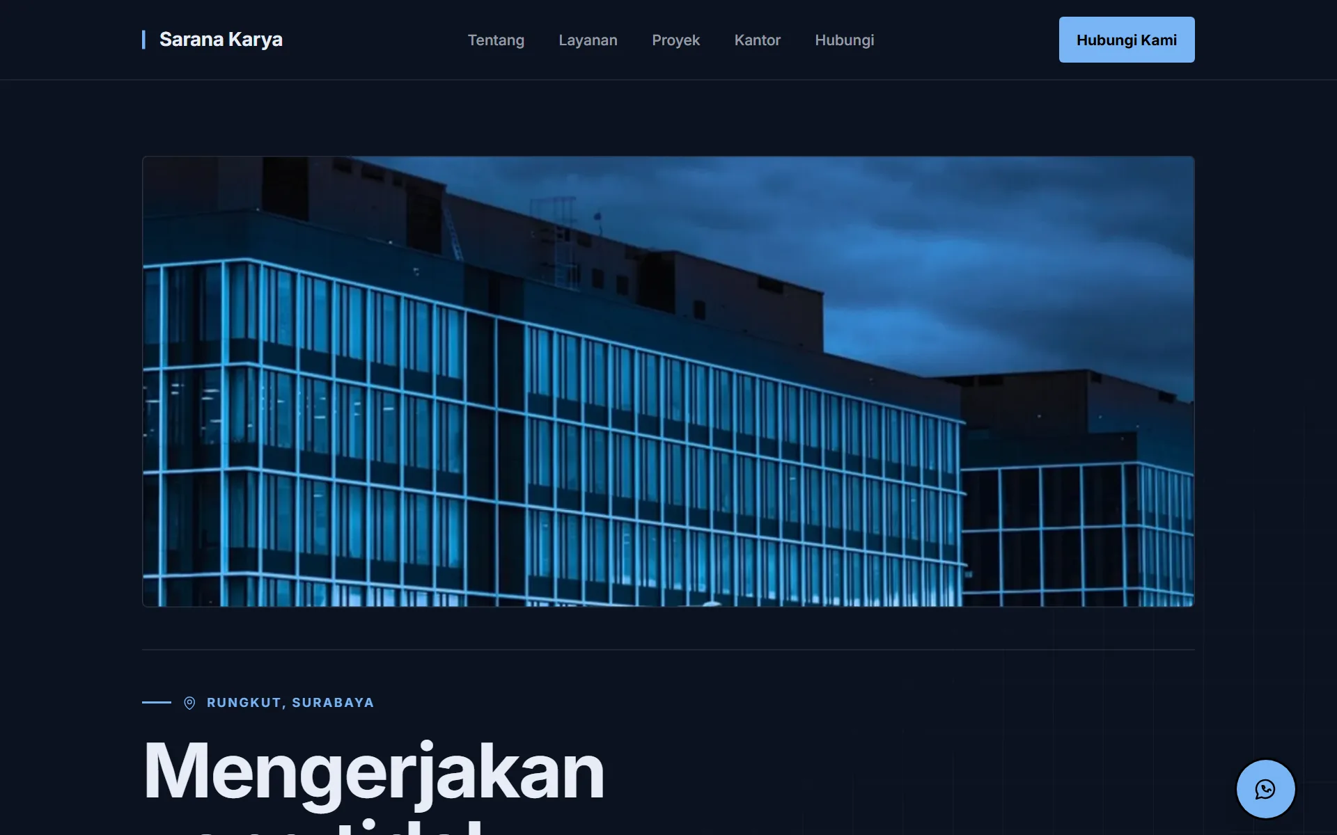 Tampilan desain Profil Perusahaan di layar komputer