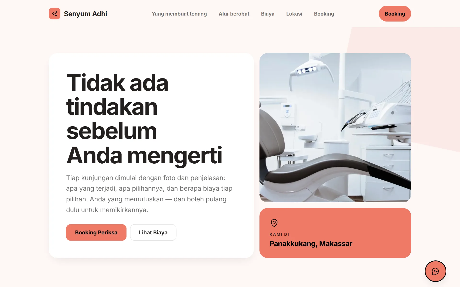 Tampilan desain Klinik Gigi di layar komputer