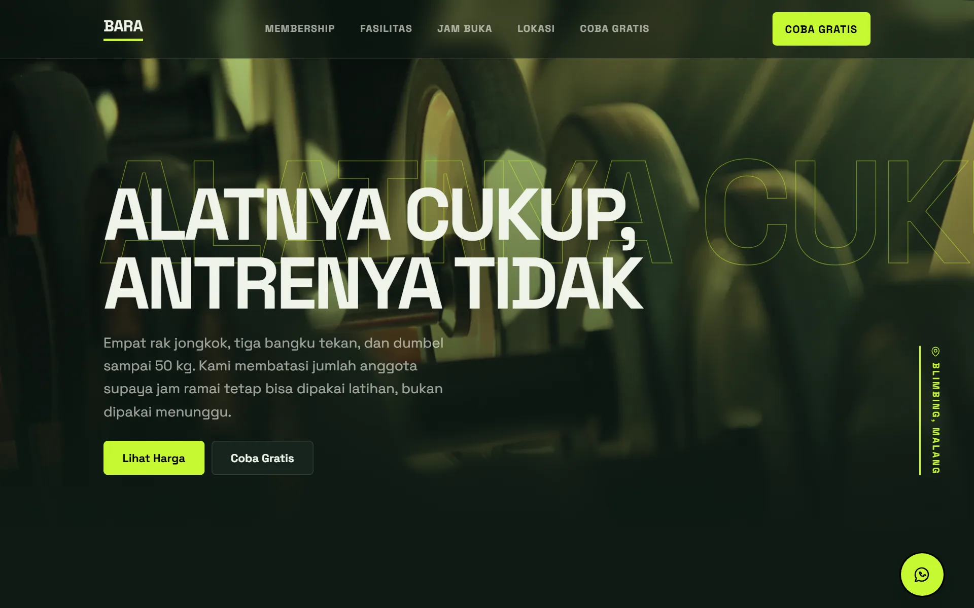 Tampilan desain Gym & Fitness di layar komputer