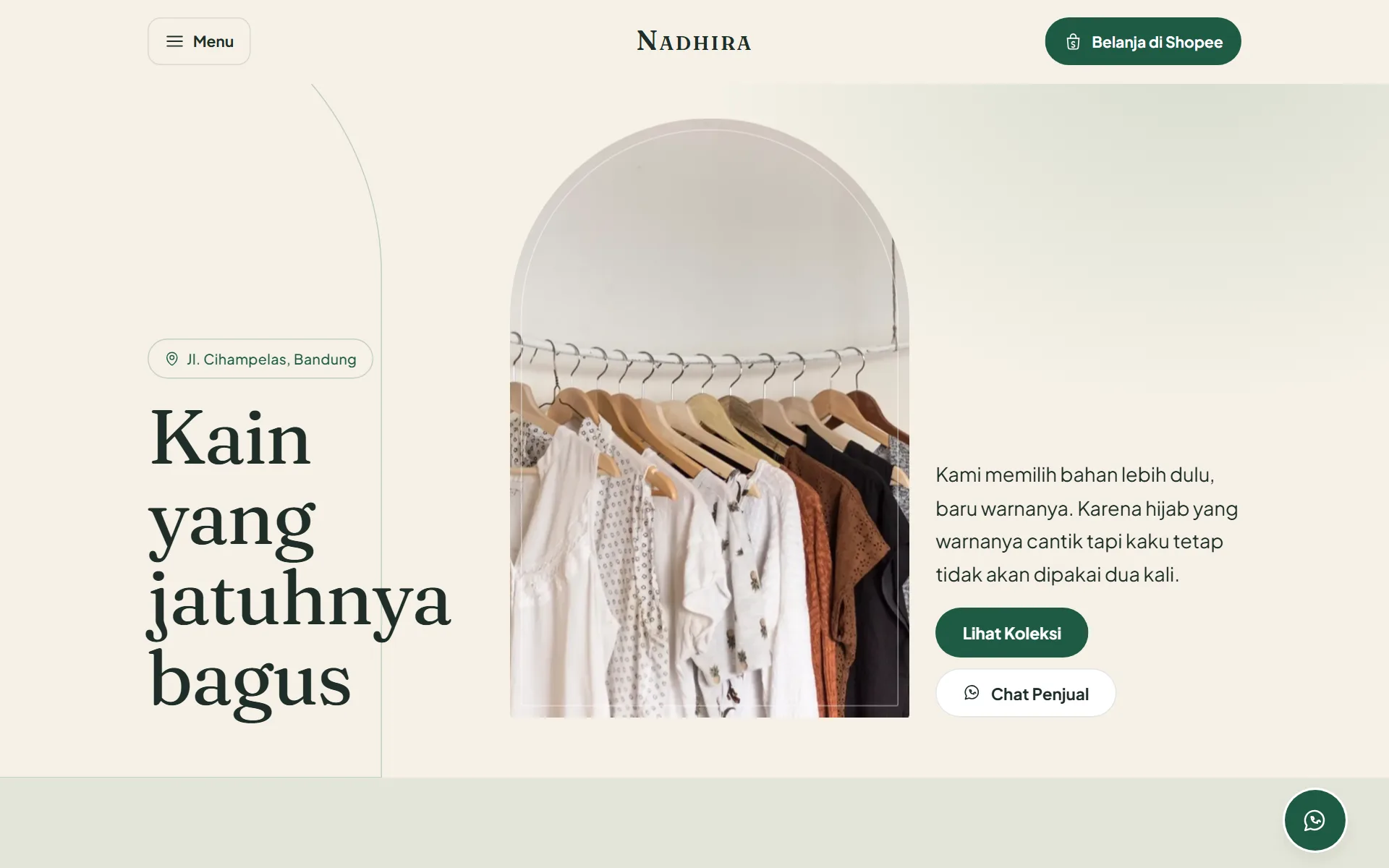 Tampilan desain Toko Hijab di layar komputer