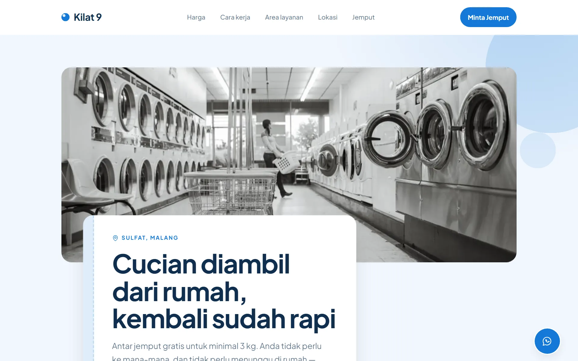 Tampilan desain Laundry Kiloan di layar komputer