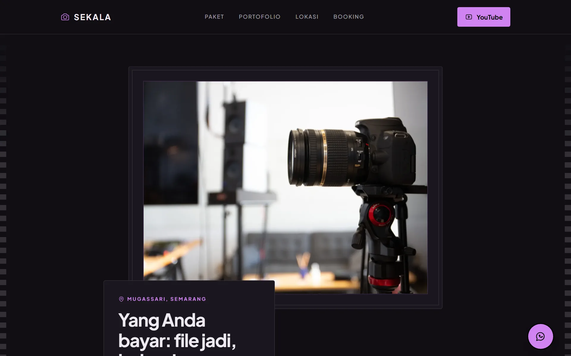 Tampilan desain Studio Foto & Video di layar komputer