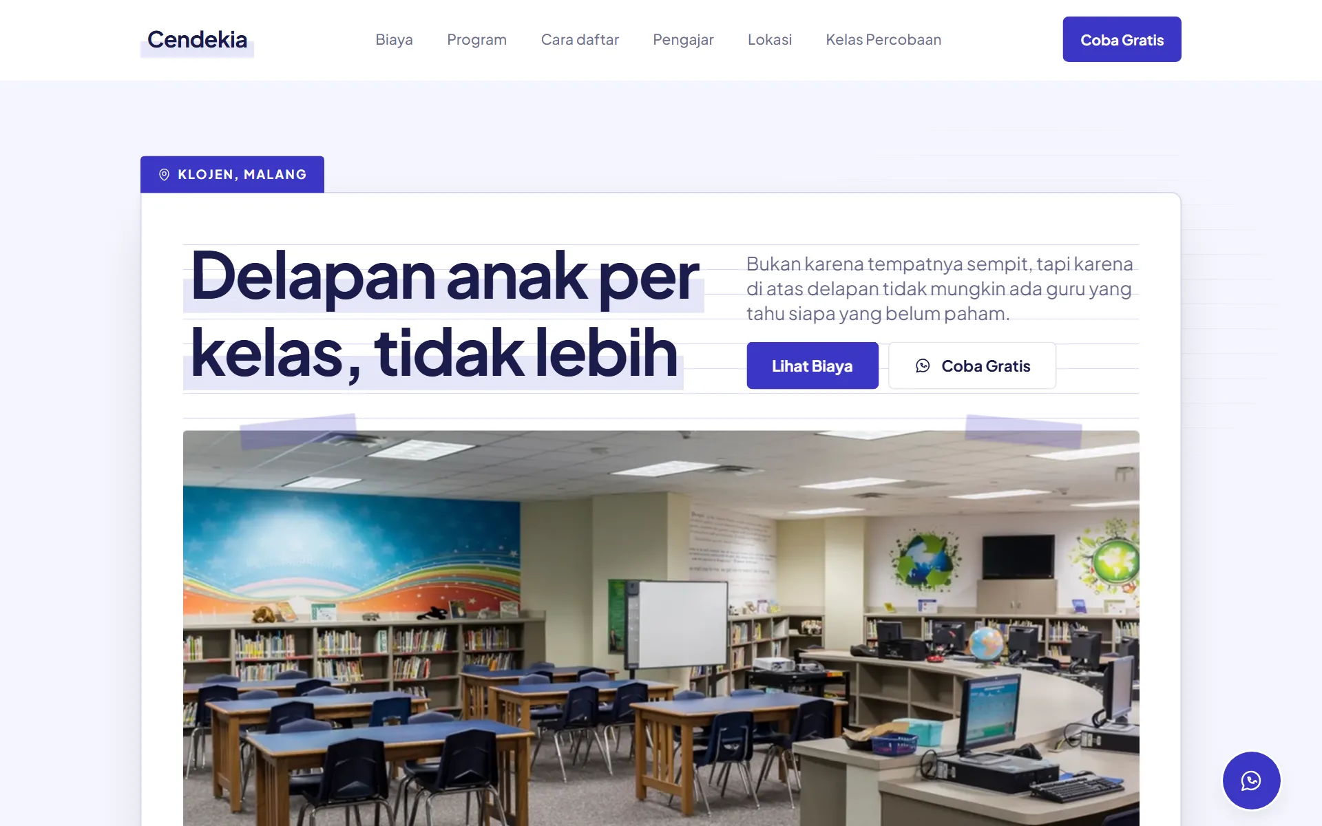 Tampilan desain Bimbel & Kursus di layar komputer